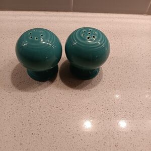 Fiesta Turquoise Ball Salt and Pepper Shaker Set With Rubber Stoppers Fiestaware